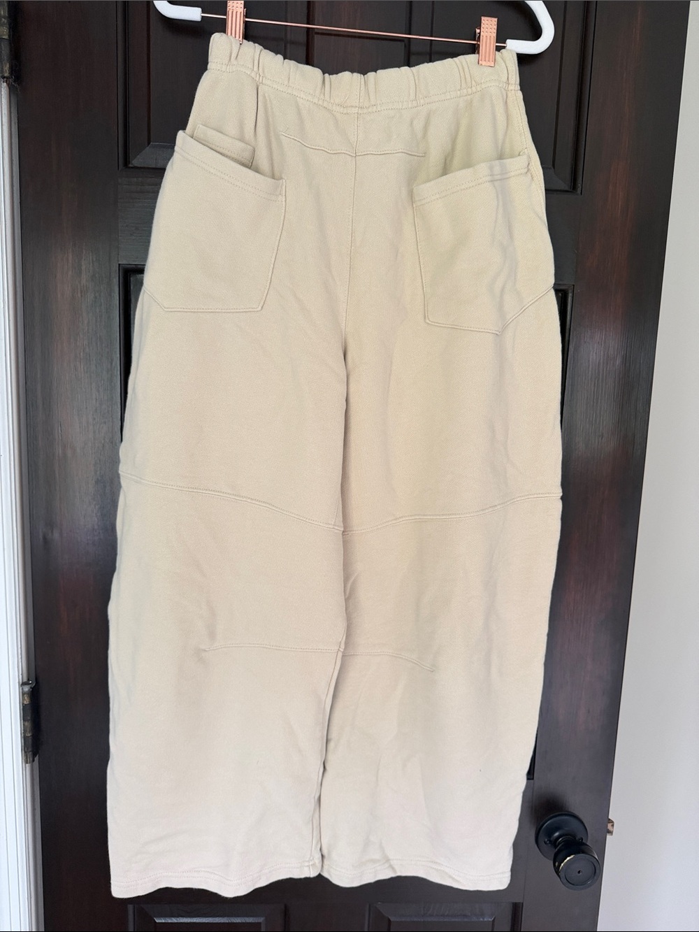 Free People Drawstring Barrel Sweatpants in Light Beige - Picture 2 of 2